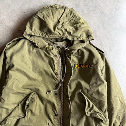 Vintage Thrashed US Army M-1951 Fishtail Parka W/ Liner