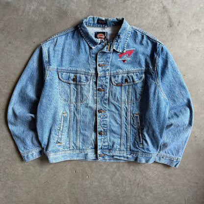 Vintage Lee Harley Davidson Dealer Systems Embroidered Denim Jacket