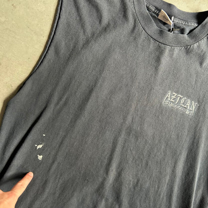Vintage Aztlan Air Brush Car and Clown Masks Cut Off Tee