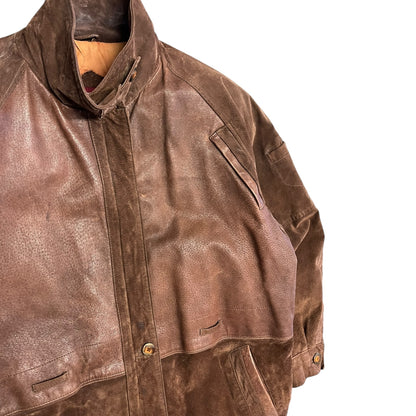 Vintage American Eagle Leather Nubuck Zip Up Jacket