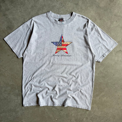 Y2K Harley Davidson US Flag Star Tee