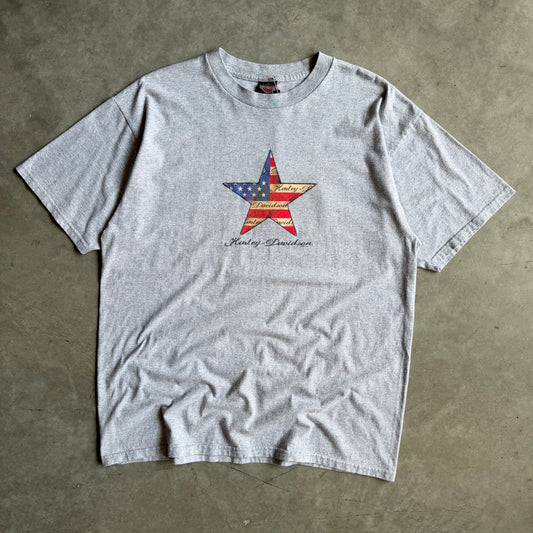 Y2K Harley Davidson US Flag Star Tee