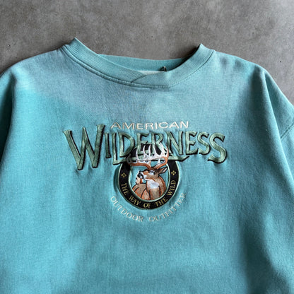 Vintage American Wilderness Outdoor Outfitter Embroidered Deer Crewneck