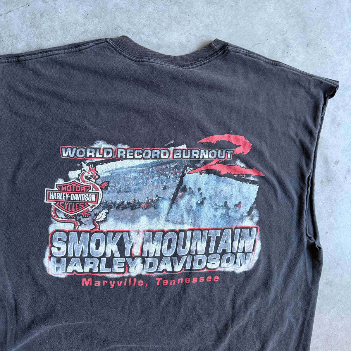 Harley Davidson Smoky Mountain World Record Burnout 2 Cut Off