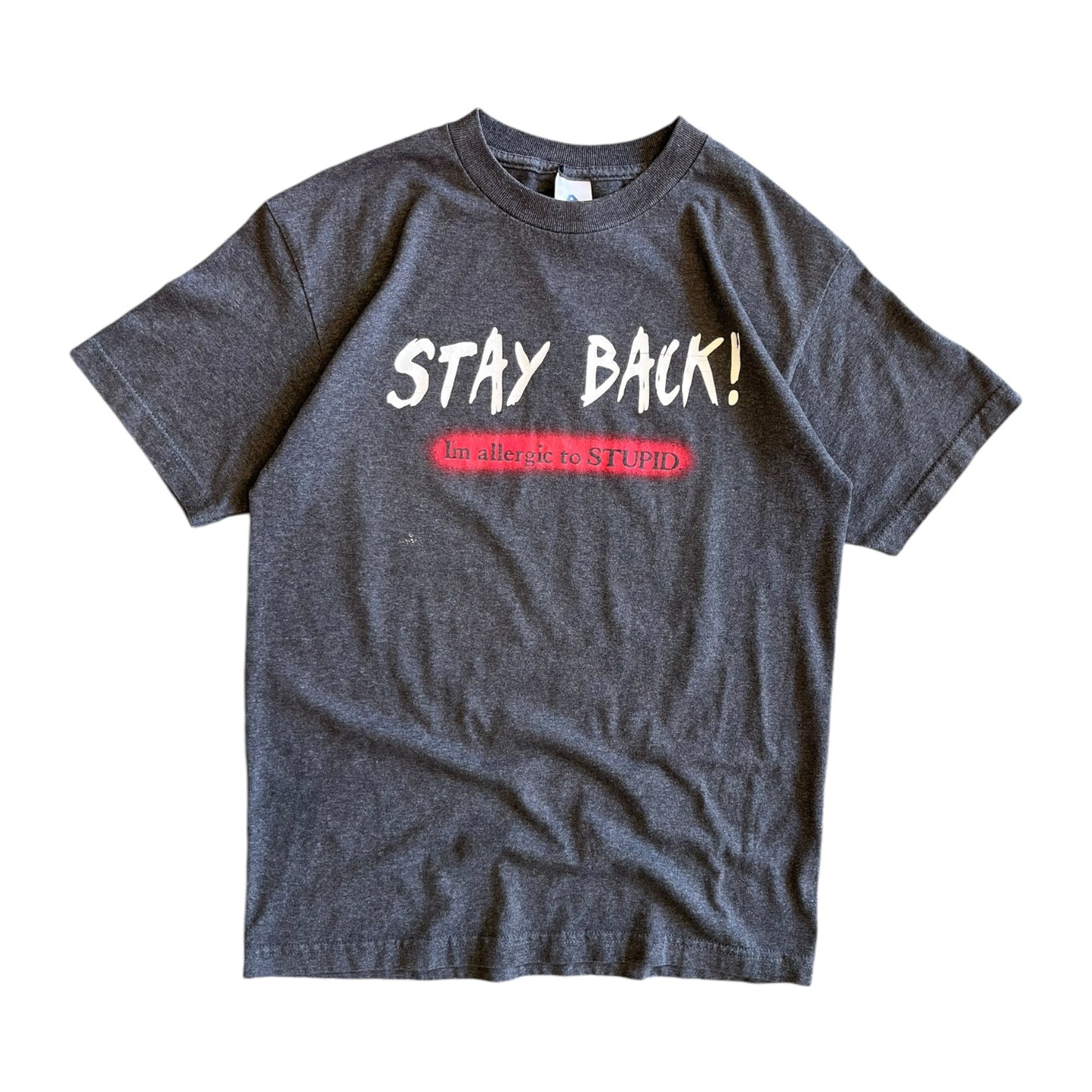 Y2K Stay Back! I’m Allergic to Stupid Text T Shirt