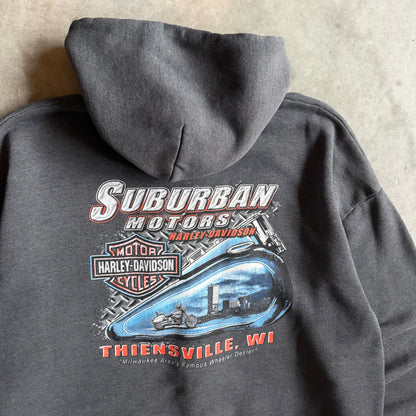 Vintage Faded Harley Davidson Century Of Motorcycles Zip Up Hoodie