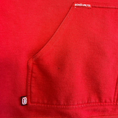 Y2K Ecko Unltd Chenille Logo Red Hoodie