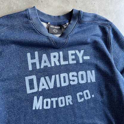 Harley Davidson Heather Blue Stencil Crewneck