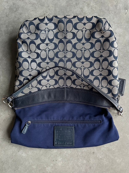 Coach Y2K Navy Blue Signature Ashley Hobo