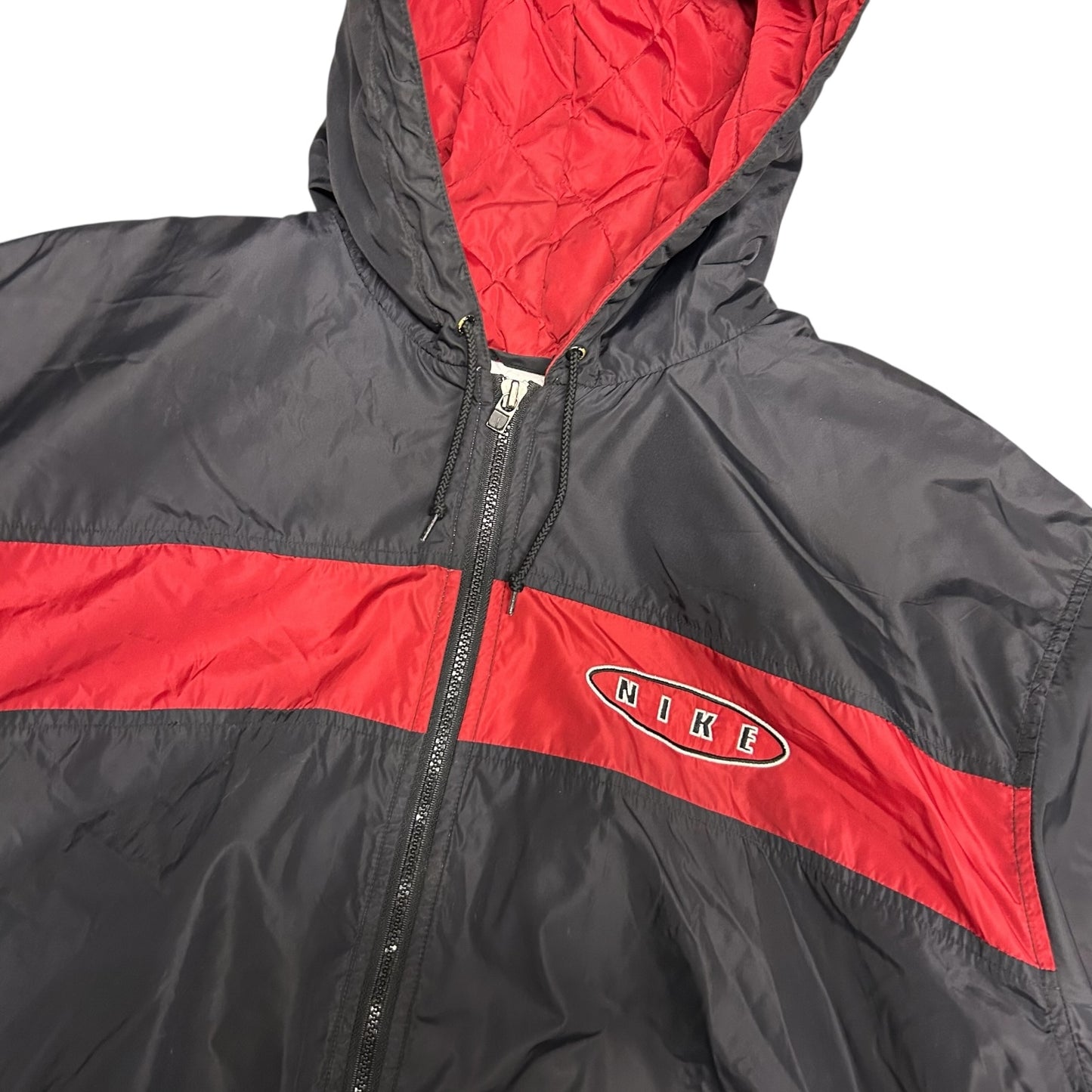 Vintage Nike Black & Red Zip-Up Windbreaker Coat