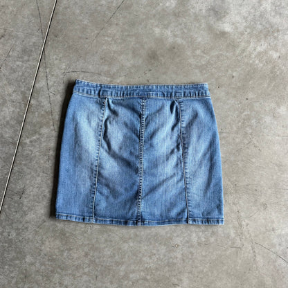 Women’s Y2K Blue Spice Zip Up Denim Mini Skirt