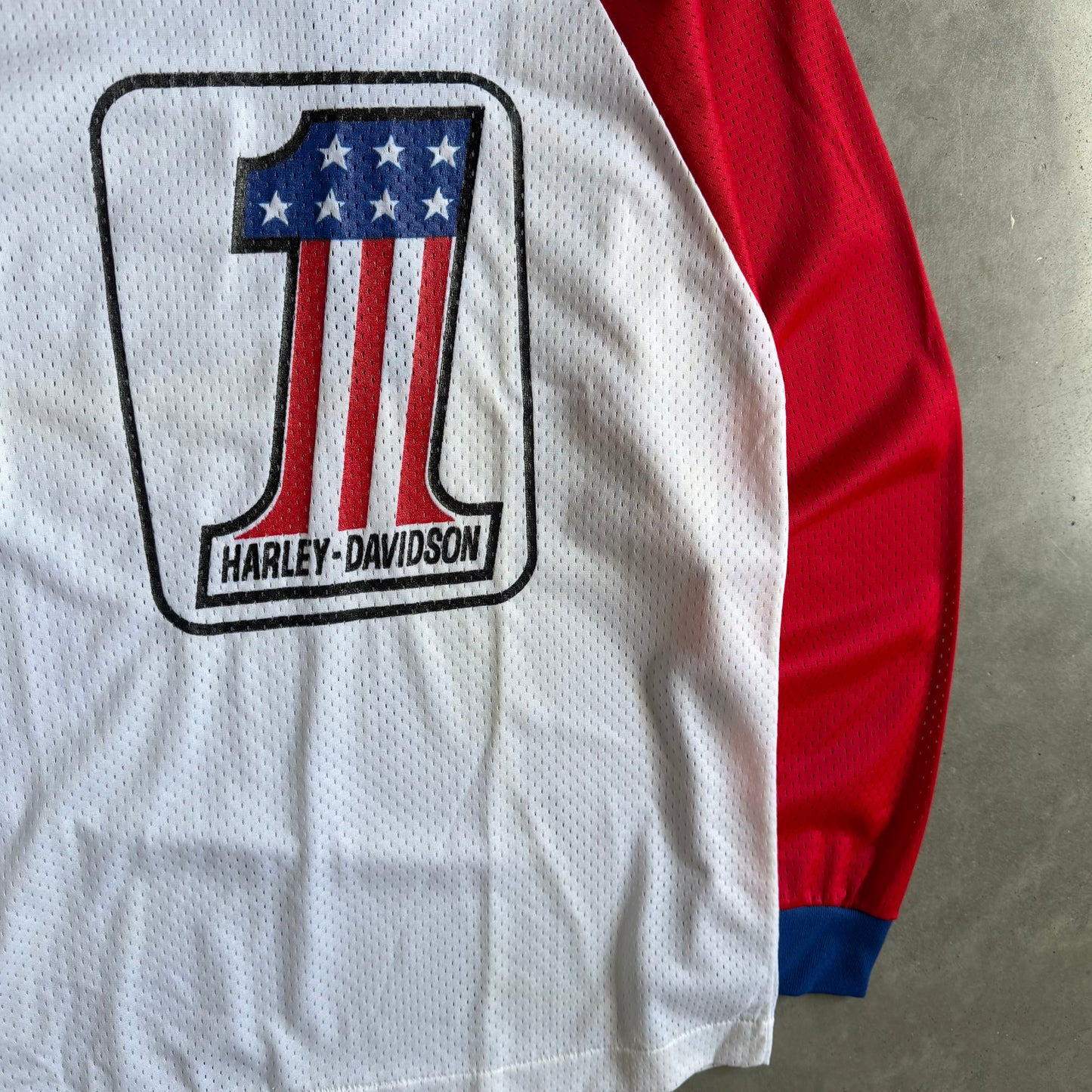 Vintage 70s Deadstock Champion Harley Davidson Mesh Jersey