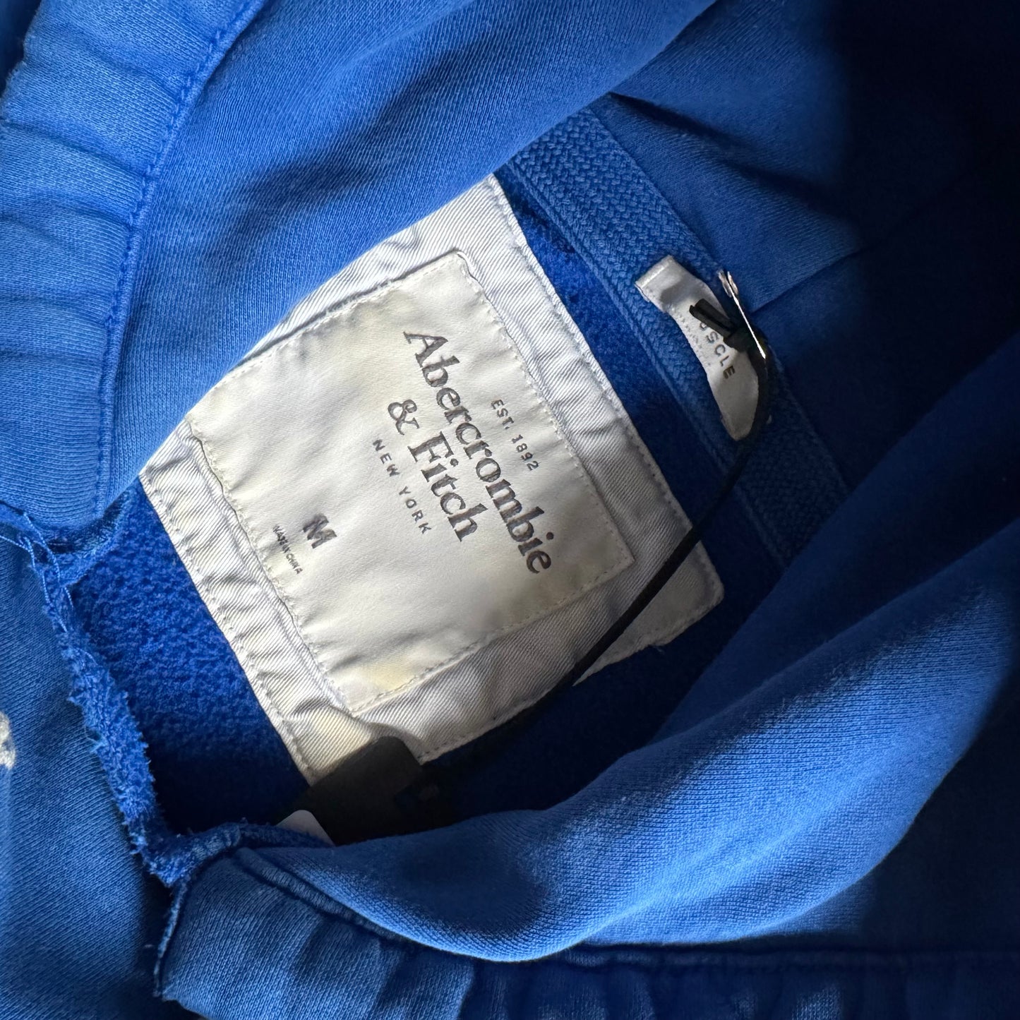 Y2K Abercrombie & Fitch Distressed Blue Embroidered Hoodie