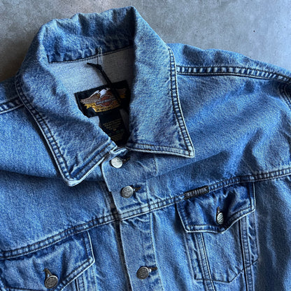 Harley Davidson Denim Jean Jacket W/ Emblem Patch