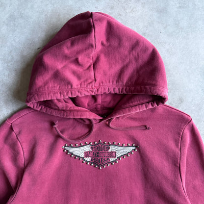 Y2K Harley Davidson Studded Chest Logo Hoodie