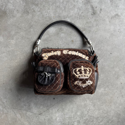 Y2K Juicy Couture Brown Velvet Shoulder Bag