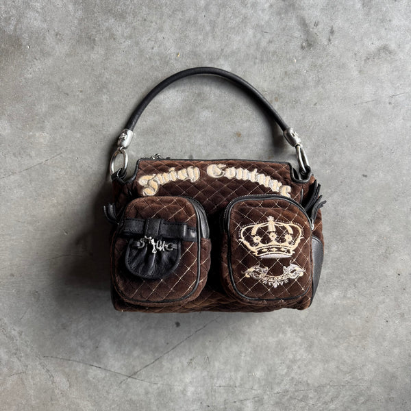 Y2K Juicy Couture Brown Velvet Shoulder Bag