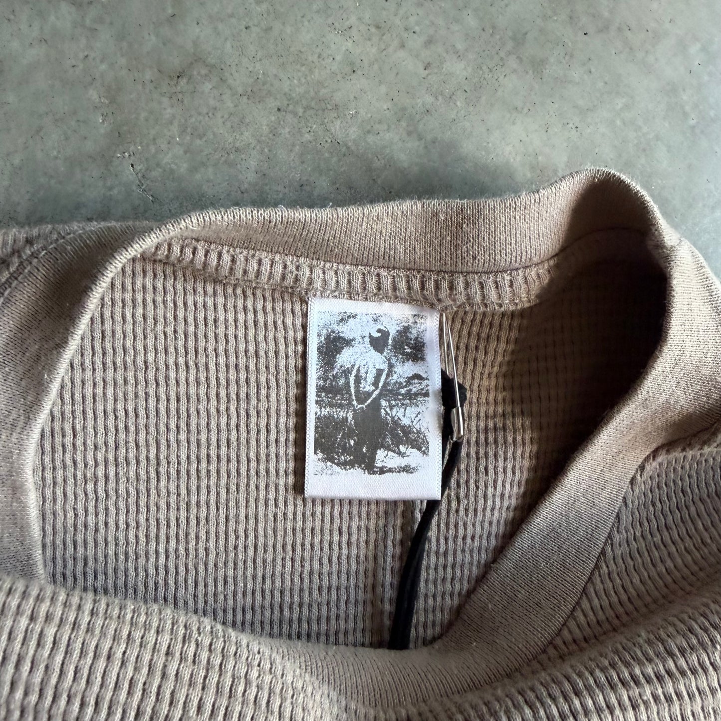 Y2K Basketcase Tan Waffle Knit Sleeve Hit Longsleeve