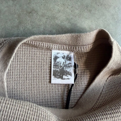 Y2K Basketcase Tan Waffle Knit Sleeve Hit Longsleeve