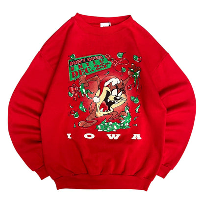 Vintage 1995 Taz Iowa Christmas Sweatshirt