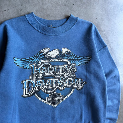 Vintage Ames Harley Davidson Blue Eagle Sweatshirt
