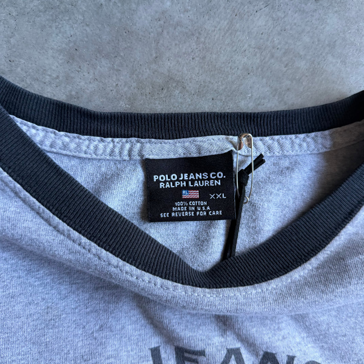 Polo Jeans Co Logo & Spell-Out Gray Longsleeve
