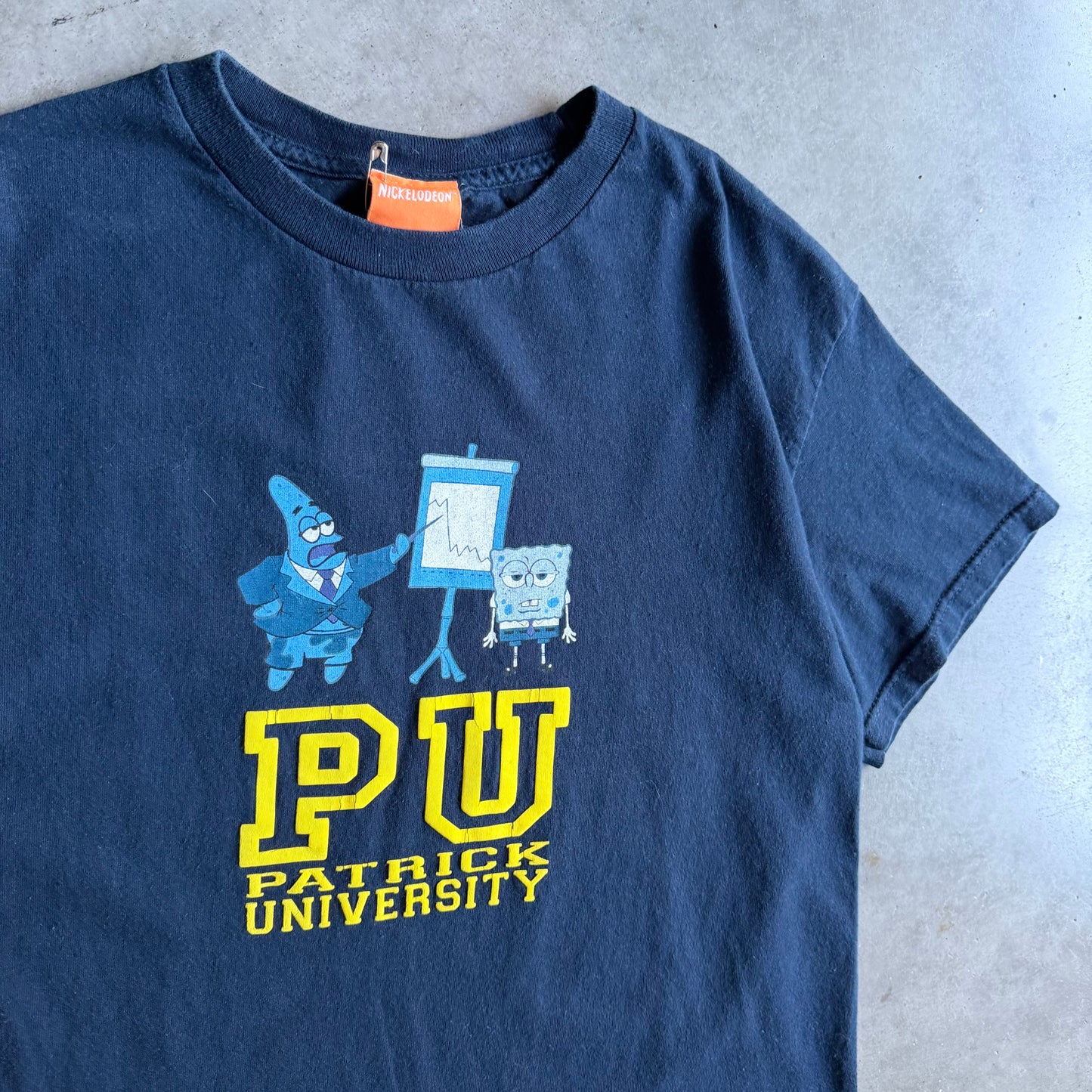 Vintage SpongeBob PU Patrick University T Shirt