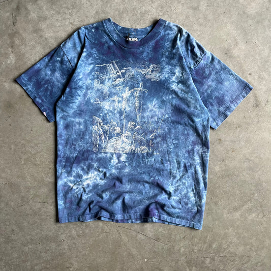 Vintage Gustave Dore Crucifixion Tie Dye Jesus T Shirt