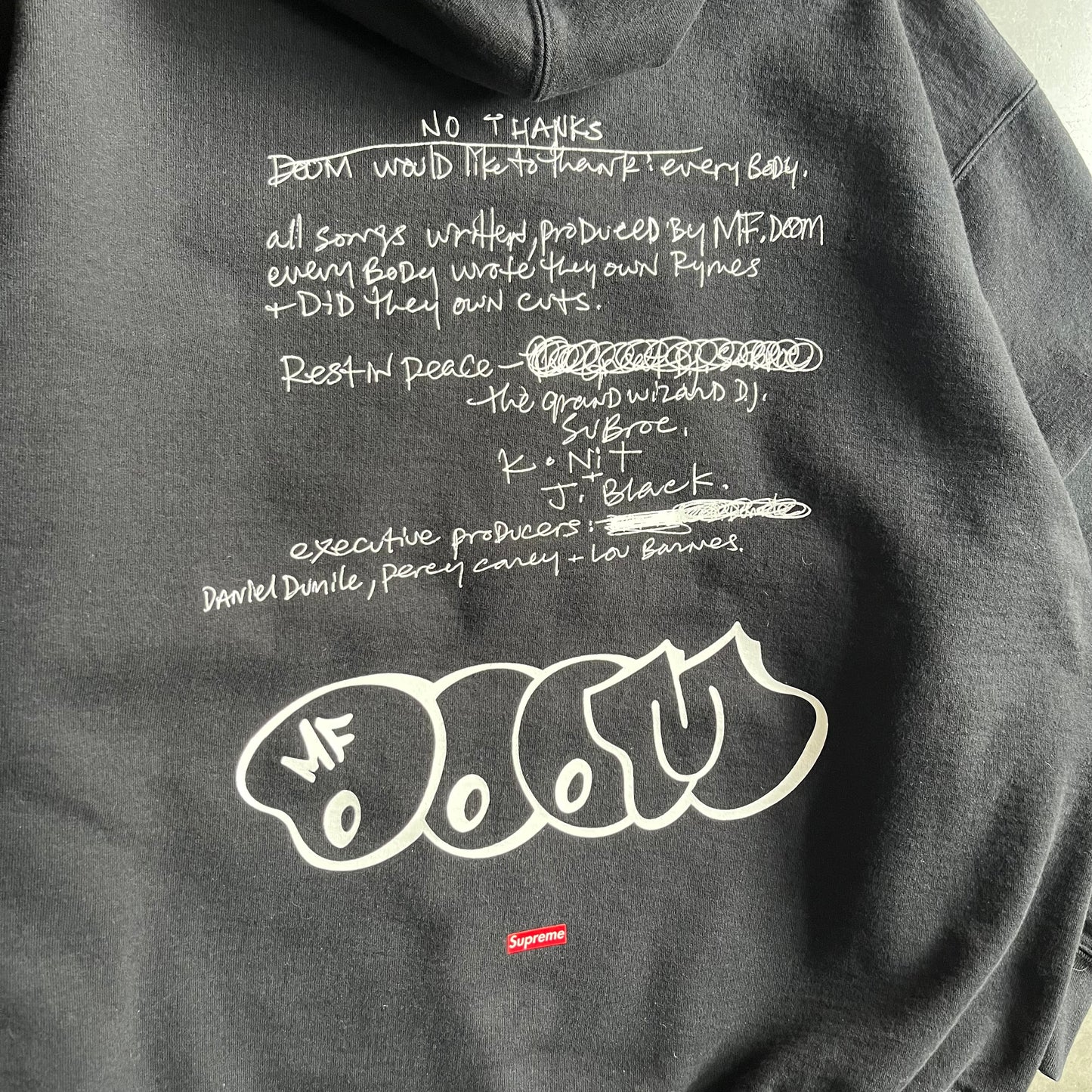 Supreme X MF DOOM FW23 Hooded Sweatshirt - Black
