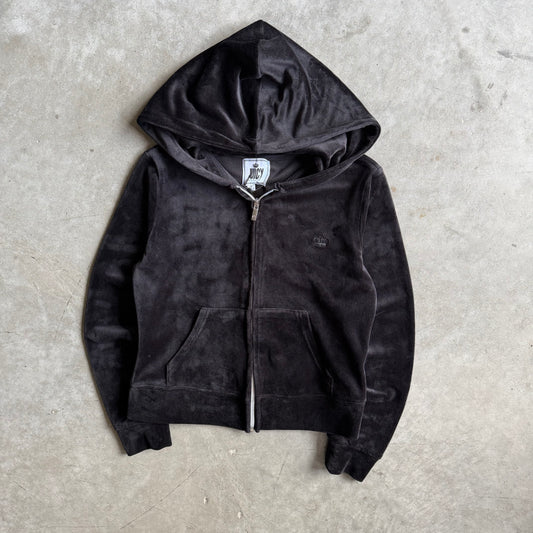 Women’s Black Juicy Couture Velvet Zip Up Hoodie