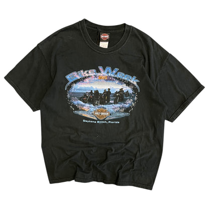 Y2K Textured Bubble 2005 Bike Week Harley Davidson Tee