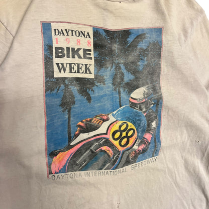 Vintage 80s Thrashed Daytona Bike Week Longsleeve
