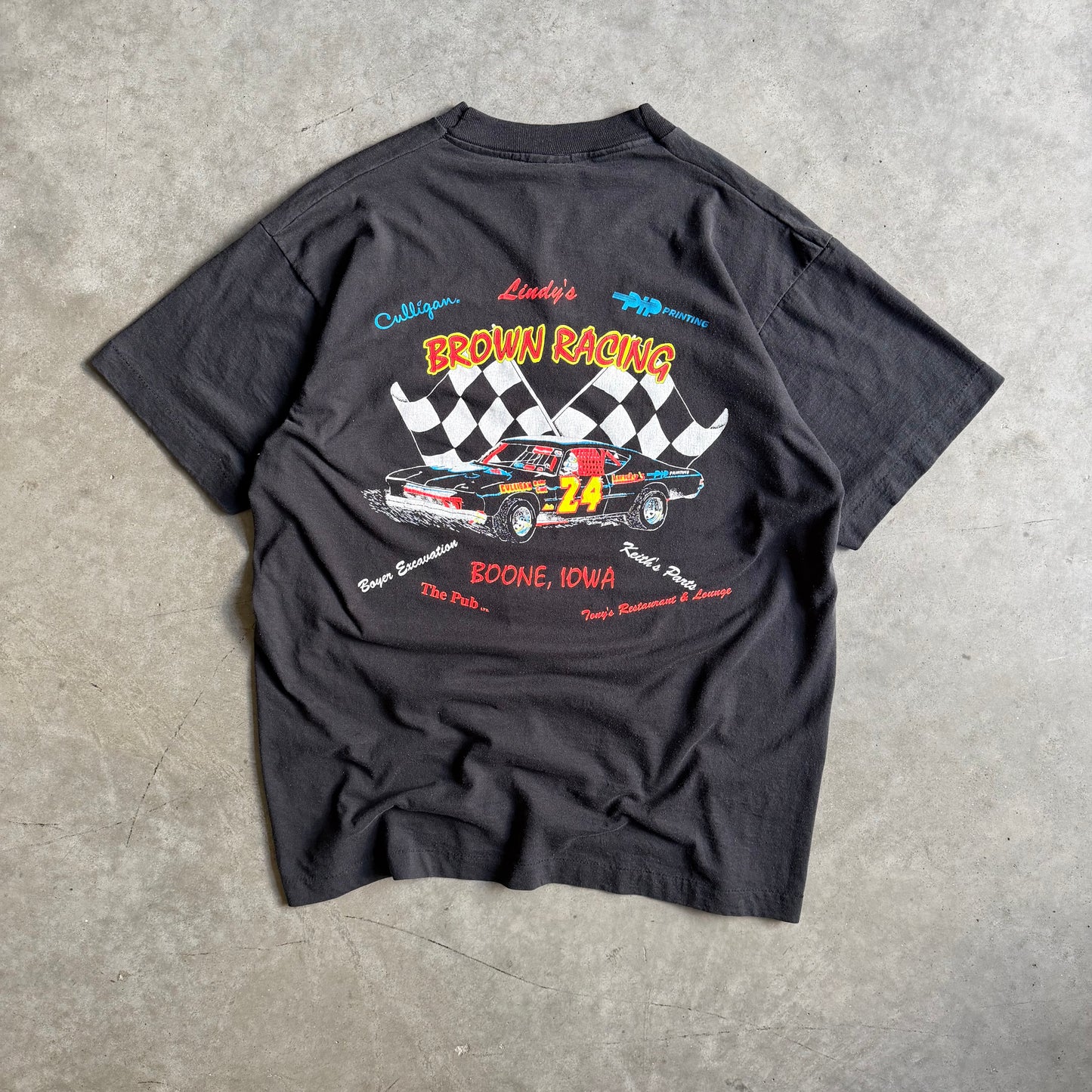 Vintage Boone Brown Racing #24 Stock Car Tee