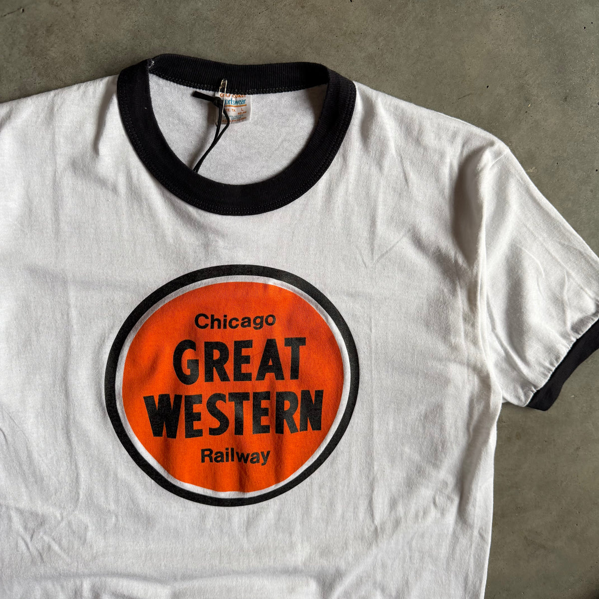 Vintage 70s Chicago Great Western Railway Ringer T Shirt