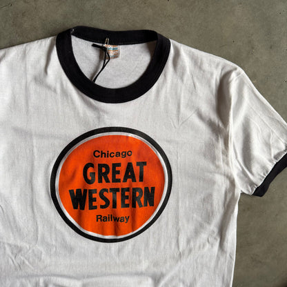 Vintage 70s Chicago Great Western Railway Ringer T Shirt