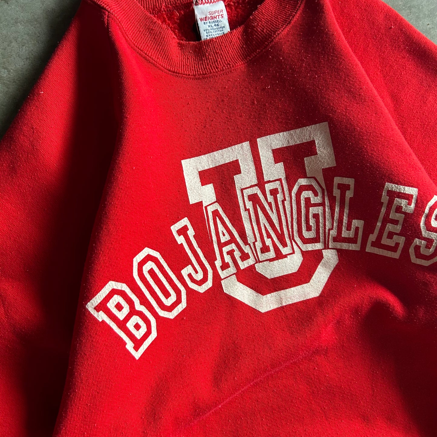 Vintage Bojangles Raglan Cut Red Sweatshirt Crewneck
