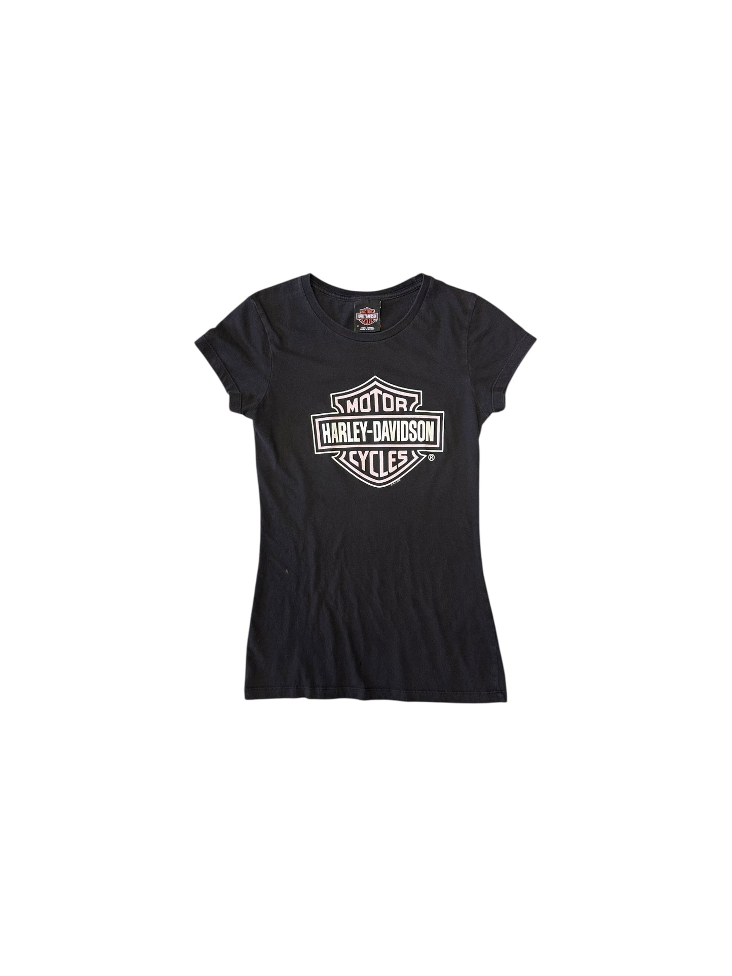Women’s Y2K Harley Davidson Pink Logo Baby T