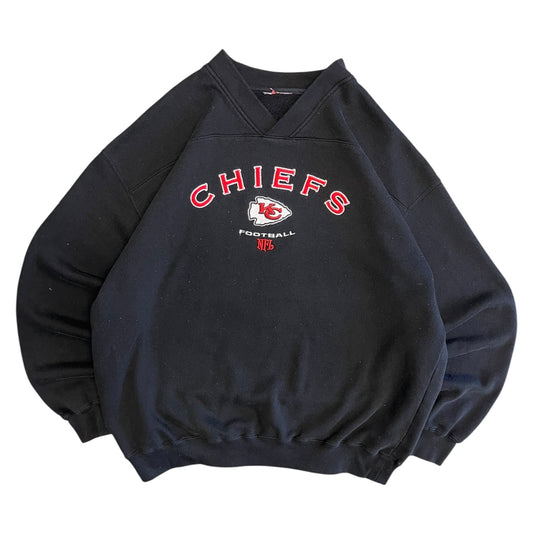 Vintage Chiefs Embroidered Black Sweatshirt