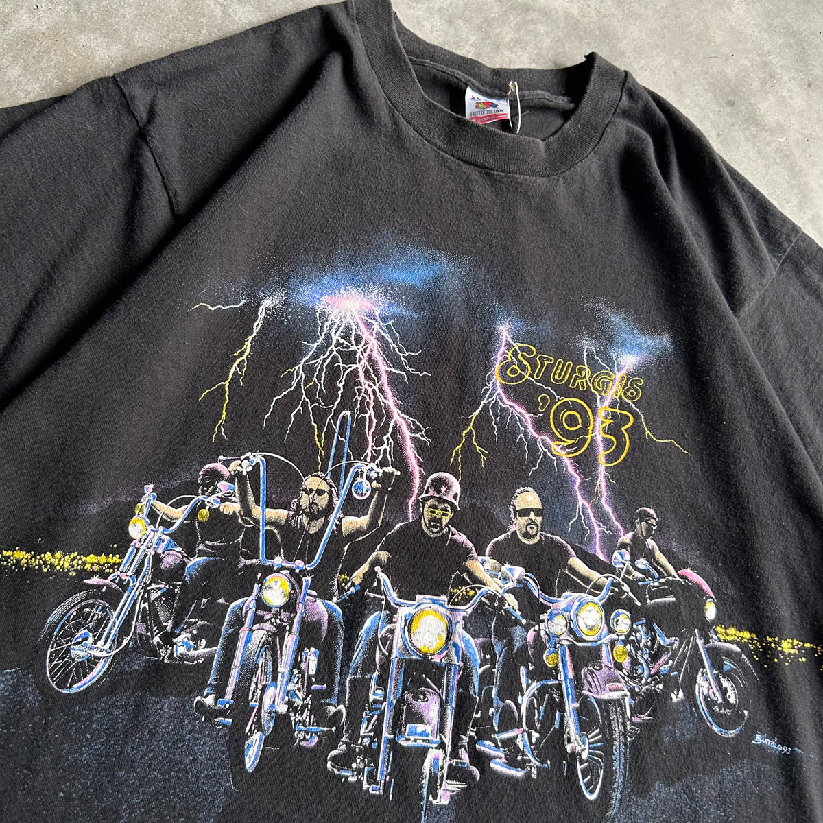 Vintage Sturgis ‘93 Biker Gang Lightning T Shirt