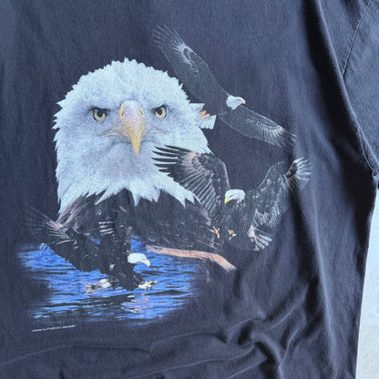 Vintage Soaring Swooping Eagle Black Tee