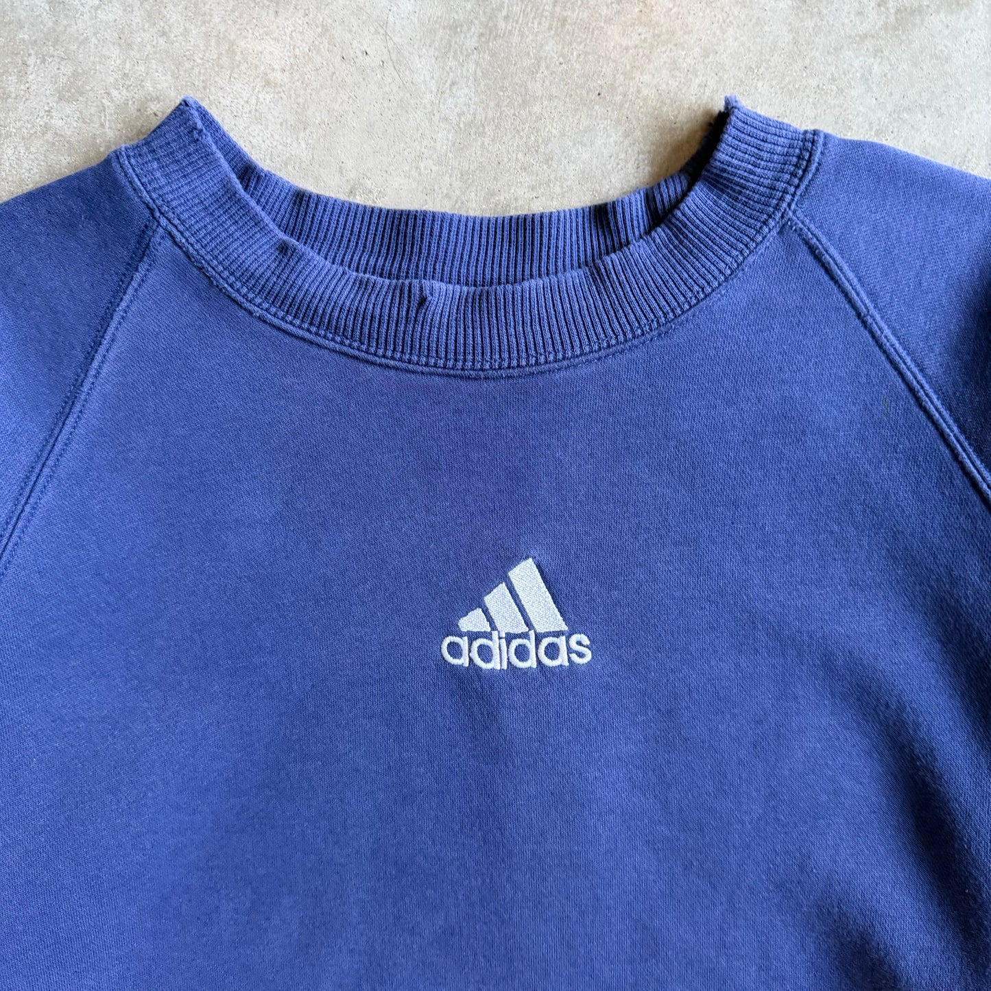 Women’s Y2K Blue Adidas Cropped Crew Neck