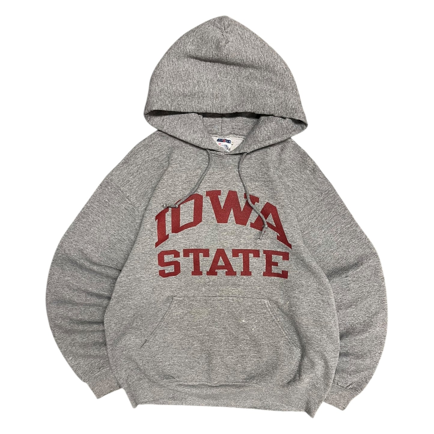 Y2K Iowa State Grey & Red Spell-Out Hoodie