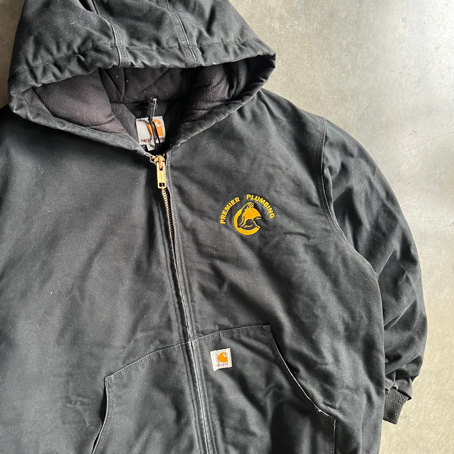 Carhartt J140 BLK Active Jacket W/ Premier Plumbing Embroidery