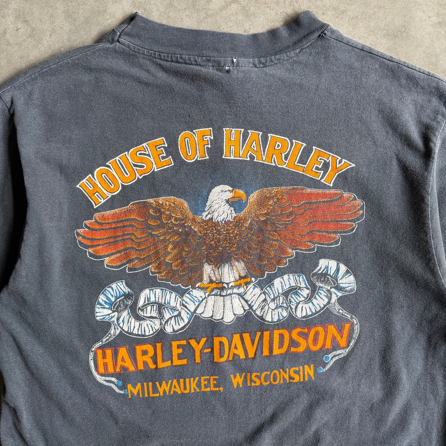 Vintage Harley Davidson Faded Eagles Emblem T Shirt