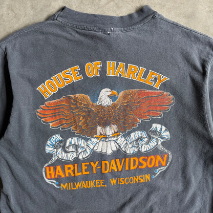 Vintage Harley Davidson Faded Eagles Emblem T Shirt