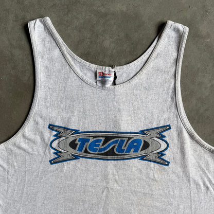 Vintage Tesla Rock Band Logo Sleeveless Tee