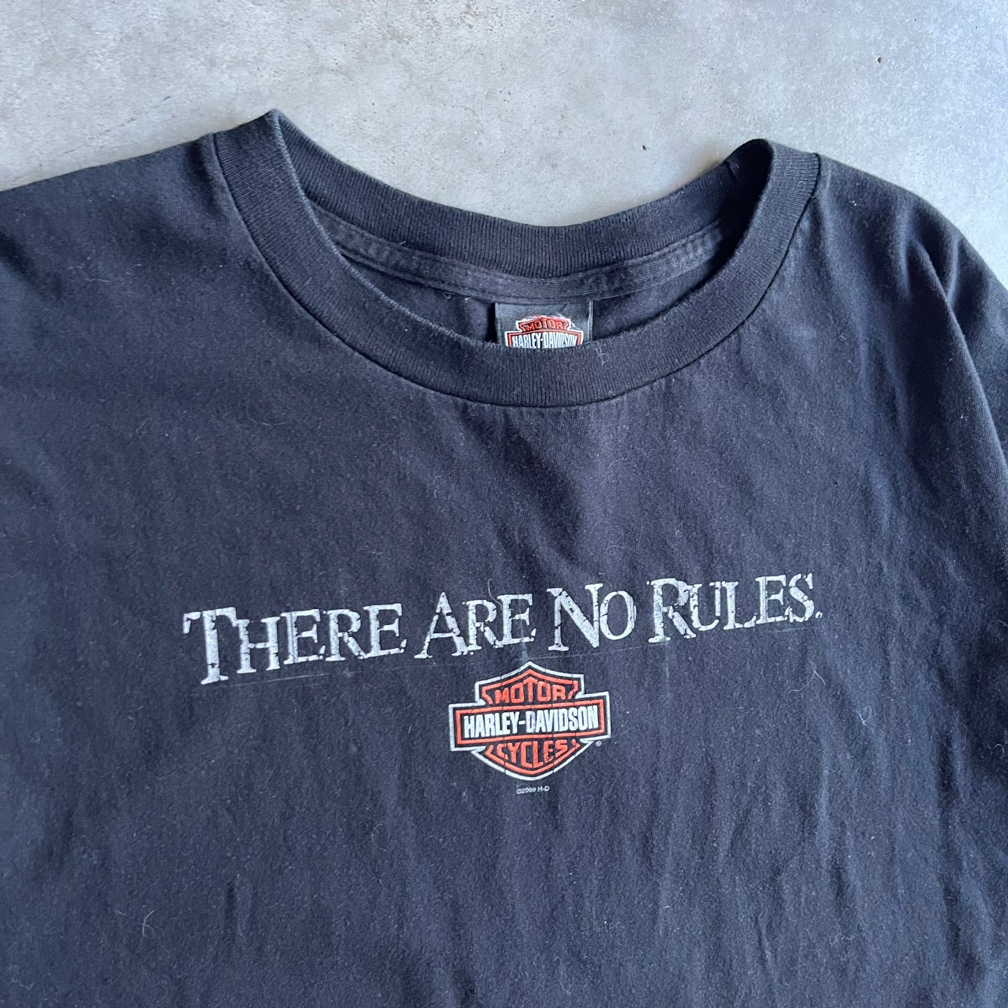 Y2K Harley Davidson “There Are No Rules” Slogan Tee