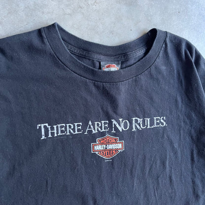 Y2K Harley Davidson “There Are No Rules” Slogan Tee