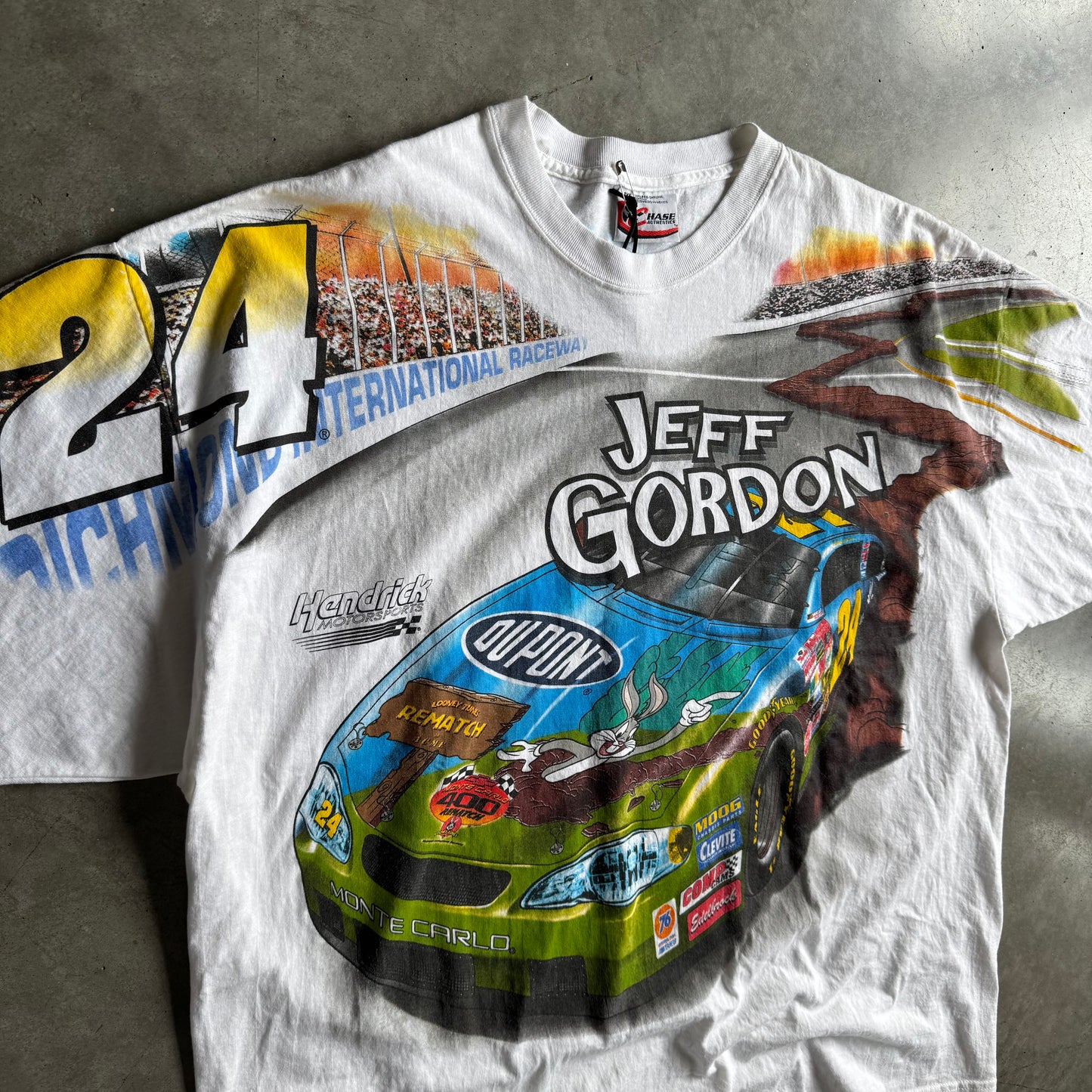 Vintage Jeff Gordon Bugs Bunny Chase Authentics AOP Tee