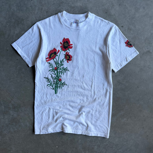 Vintage Botanical Red Poppy Flower Tee